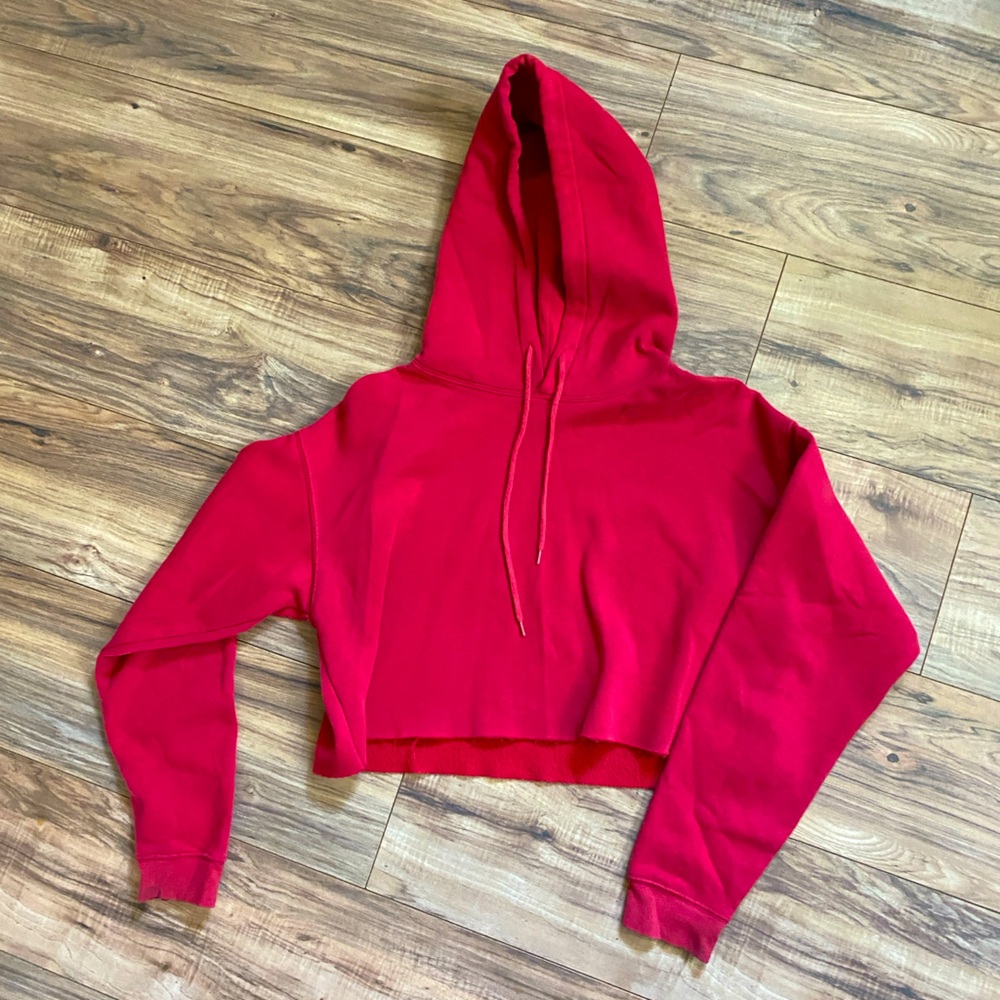 Out from Under cropped red hoodie